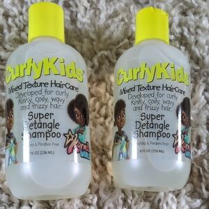 Set Of 2 Curly Kids Super Detangle Shampoo. 8 Oz Each. Sulfate & Paraben-free!